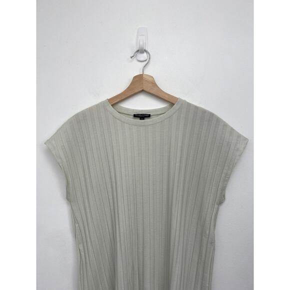 Eileen Fisher Wide Rib Stretch Tencel Boxy Square Crew Neck Top Mist - L Petite - Picture 3 of 9
